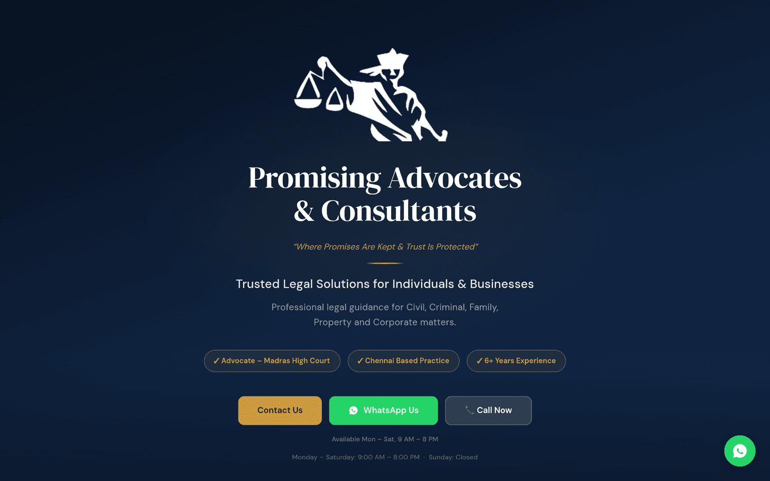 Promising Advocates website screenshot