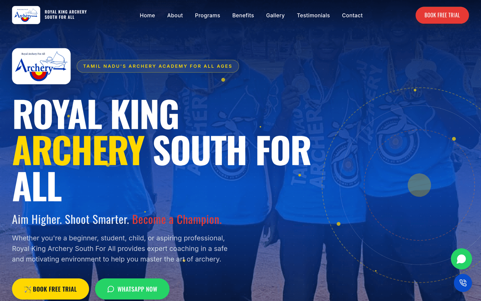 Royal King Archery website screenshot